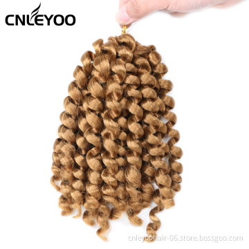 Light Brown Wand Curl Crochet Hair 10 Inch Short Jamaica Bounce Crochet Braids For Women